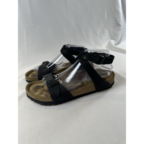 RARE‎ Birkenstock Delhi Ankle Strap Sandals Black Oiled Leather EU40 US9 - Picture 3 of 9